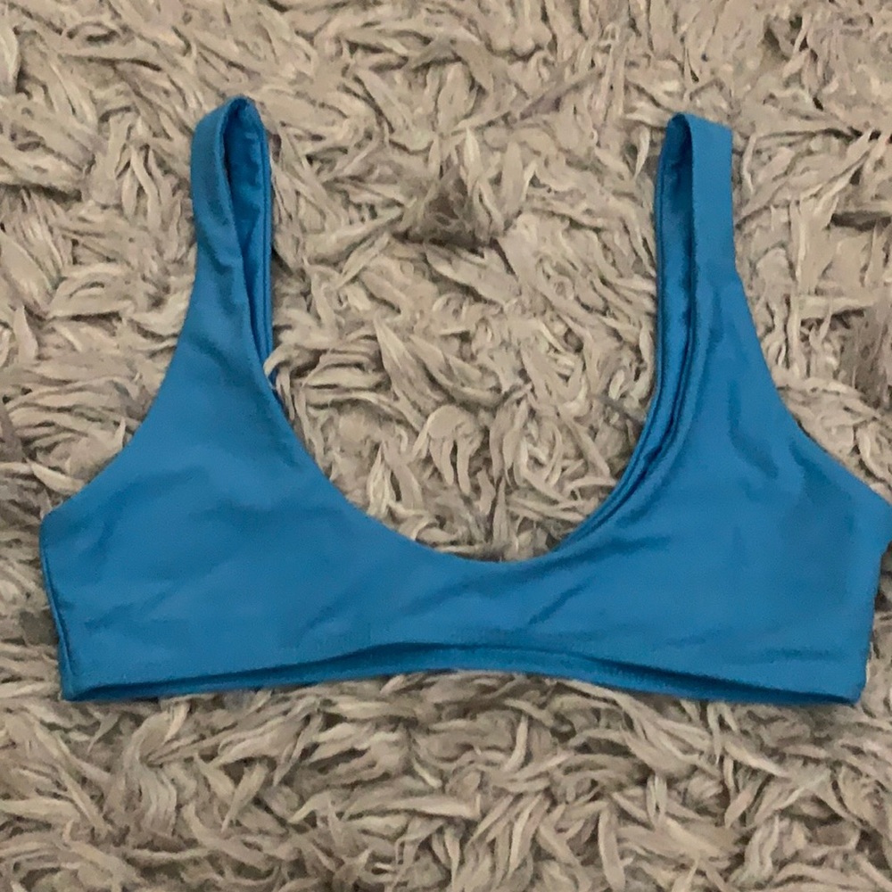 blue bikini top